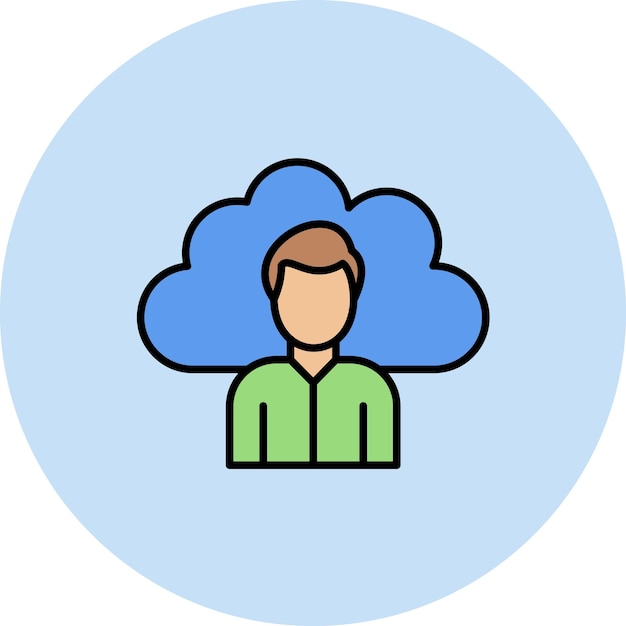 Plik wektorowy ilustracja użytkownika chmury płaskiej