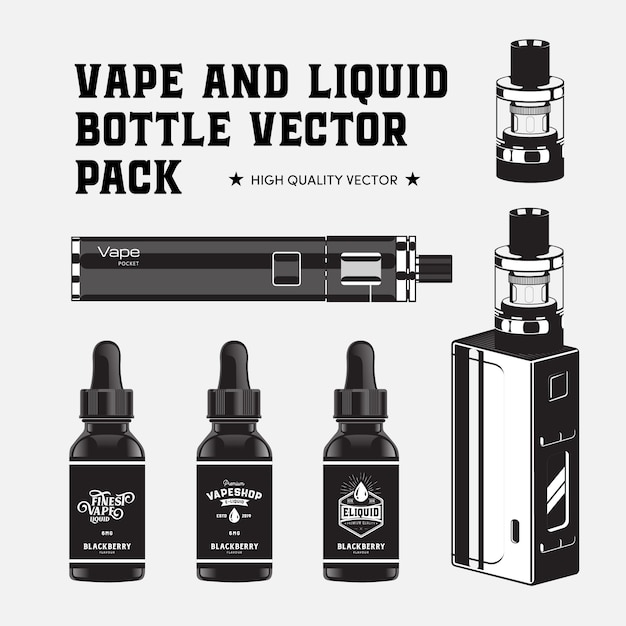 Plik wektorowy ilustracja vape tools bottle tank pack