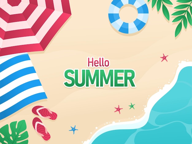 Plik wektorowy ilustracja vector flat hello summer