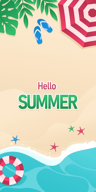 Plik wektorowy ilustracja vector flat hello summer