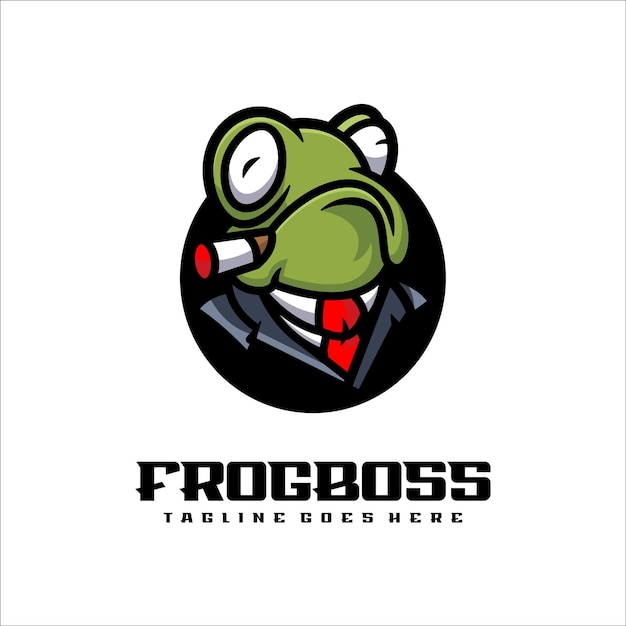 Plik wektorowy ilustracja vector frog boss mascot style