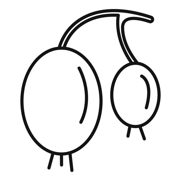 Ilustracja w stylu ikony linii z dwoma gruszkami wiszącymi na gałęzi