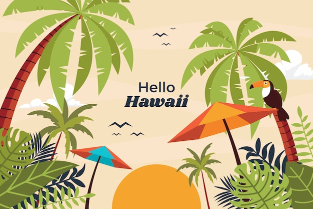 Ilustracja wakacyjna na Hawajach