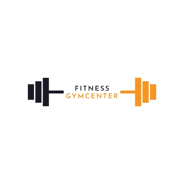 Ilustracja Wektor Graficzny Fitness Siłownia Sztanga Hantle Projektowanie Logo