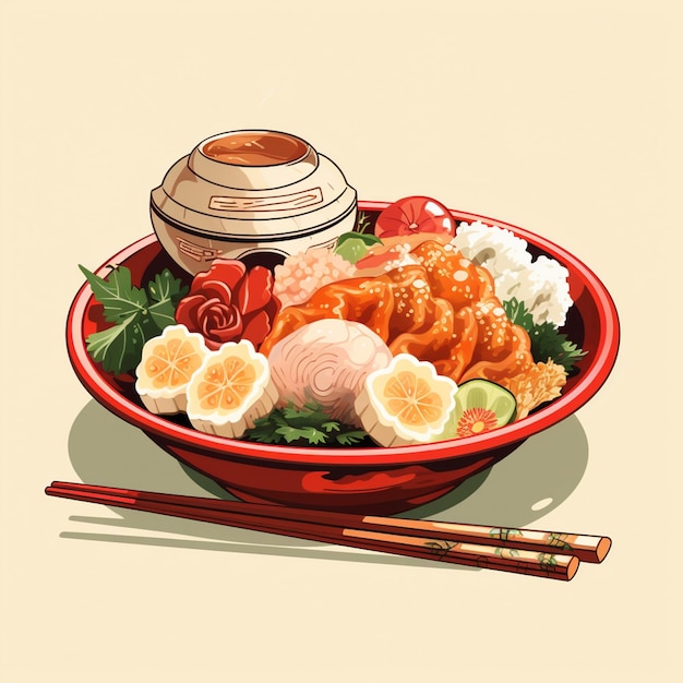 Plik wektorowy ilustracja wektor jedzenie japonia projekt japoński azjatycki tradycyjny tło chiński graphi