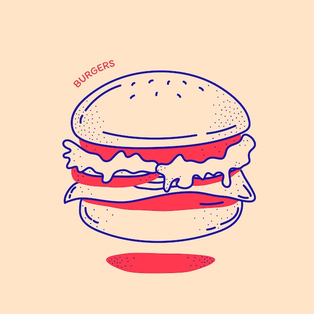 Plik wektorowy ilustracja wektor logo hamburger burger