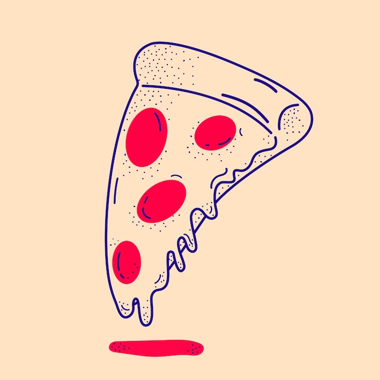 Wektor ilustracja wektor zarys pizzy. ikonapizza