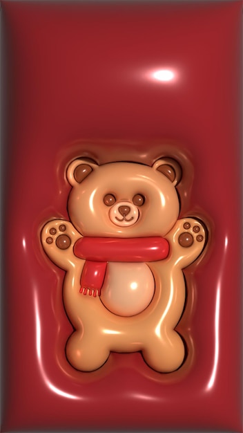 Plik wektorowy ilustracja wektora 3d tapeta 3d z niedźwiedziem wektorowym na twój telefon