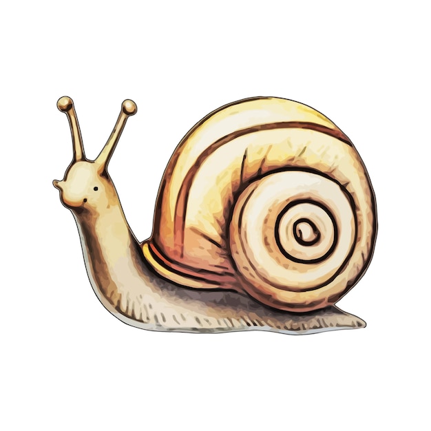 Ilustracja Wektora Akwarelu ślimaka