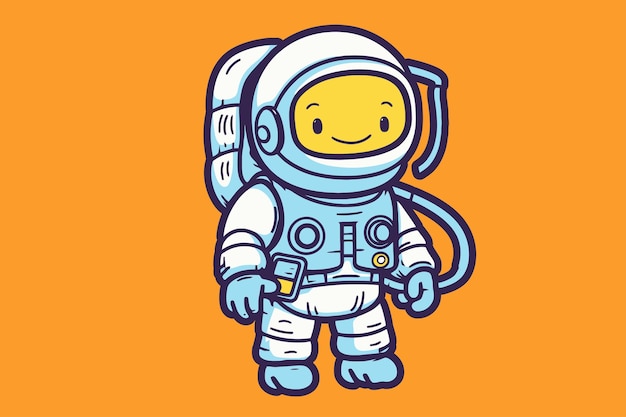 Ilustracja Wektora Astronauta Cute Kreskówki Kosmonauta