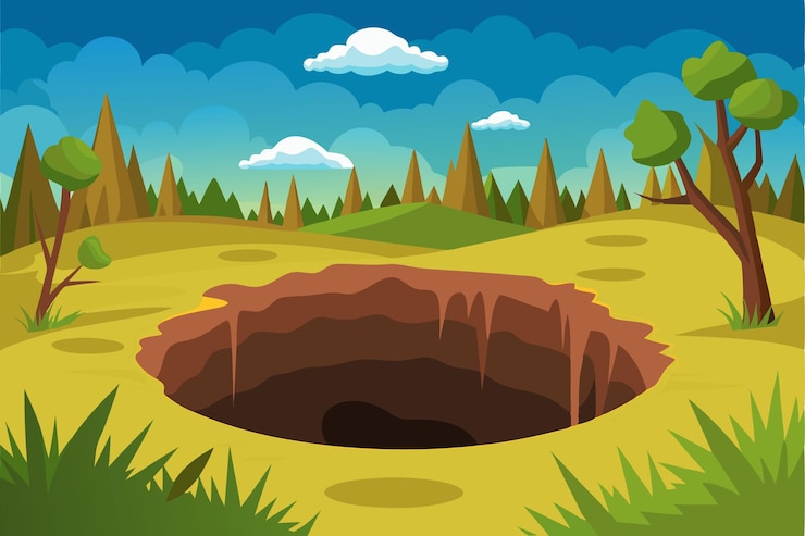 Wektor ilustracja wektora big hole the ground