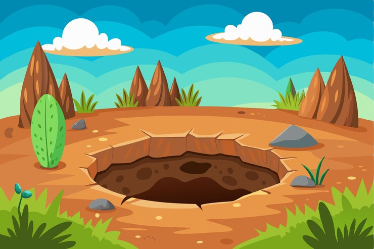 Wektor ilustracja wektora big hole the ground