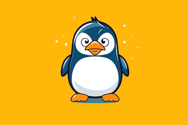 Ilustracja Wektora Cartoon Cute Pingwina Ikona Pingwina Cute Cartoon