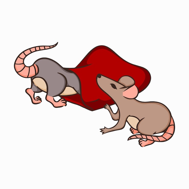 Plik wektorowy ilustracja wektora dwóch szczurów koncepcja projektu obraz samodzielnie na białym tle element projektu