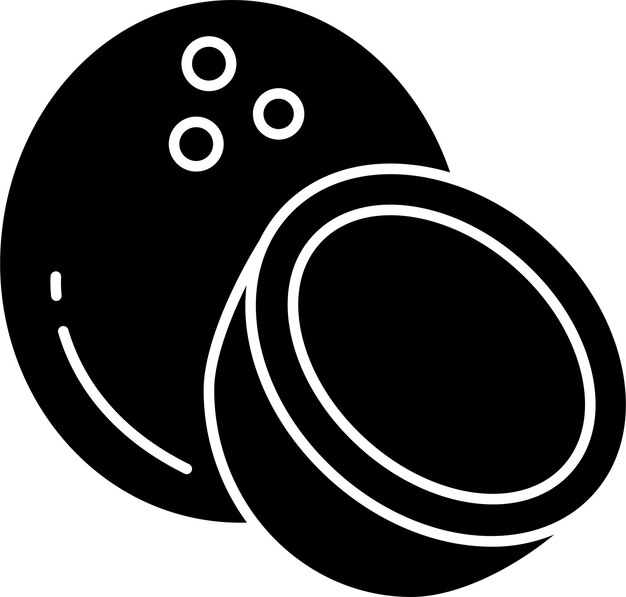 Ilustracja wektora glifu stałego kokosa