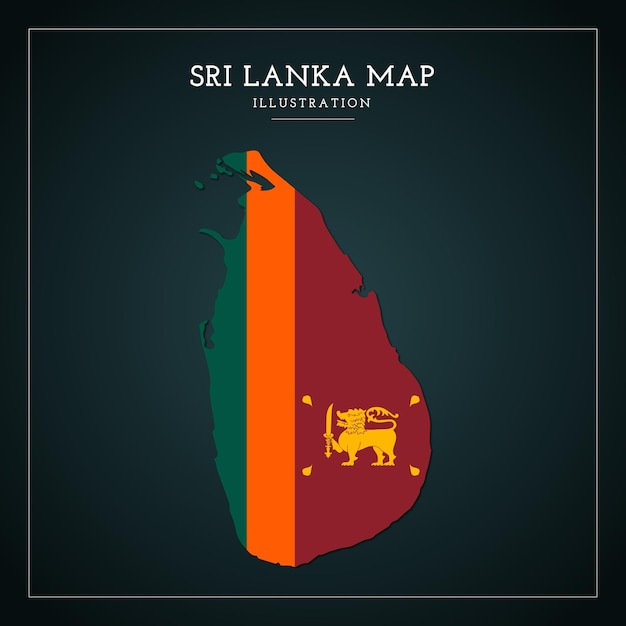 Ilustracja Wektora Mapy Sri Lanki 3d