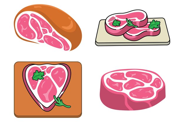 Plik wektorowy ilustracja wektora mięsa i żywności