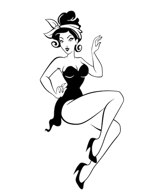 Ilustracja wektora pin up girl