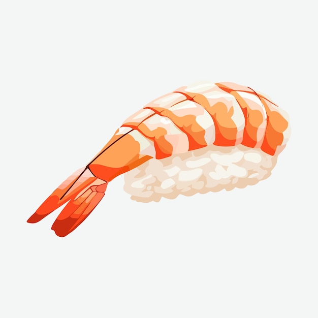 Ilustracja wektora pokarmowego krewetek nigiri