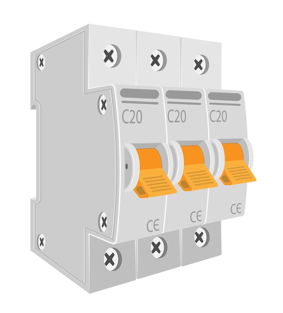 Plik wektorowy ilustracja wektora zapasów wyłączników elektrycznych automatycznych