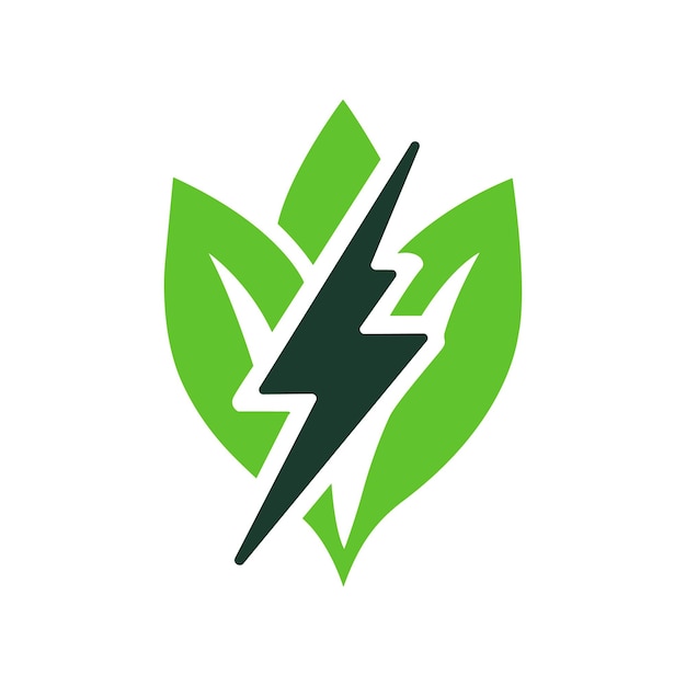 Ilustracja Wektora Zielonej Energii Eco Leaf Bolt