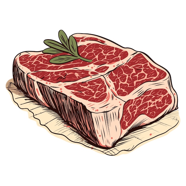 Plik wektorowy ilustracja wektora żywnościowego beef steak