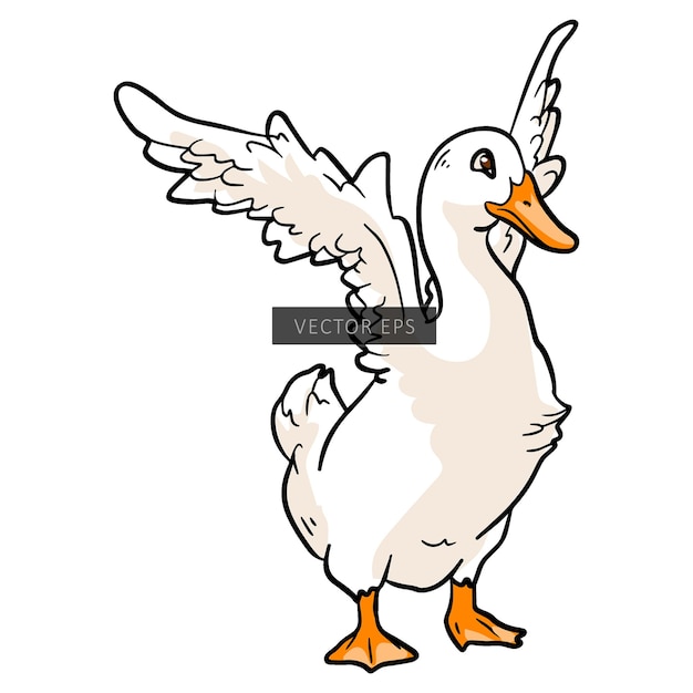 Ilustracja Wektorów Dzikich Zwierząt Białej Kaczki