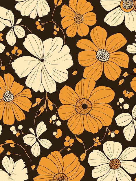 Plik wektorowy ilustracja wektorów wzorców kolorowych kwiatów dekoracyjnych