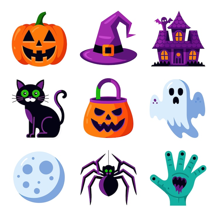 Wektor ilustracja wektorowa 2d koszulka halloween ikona elementy projektowe postać duch świece w rzeźbionej dyni