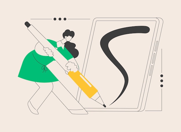 Ilustracja wektorowa abstrakcyjna koncepcja pióra cyfrowego