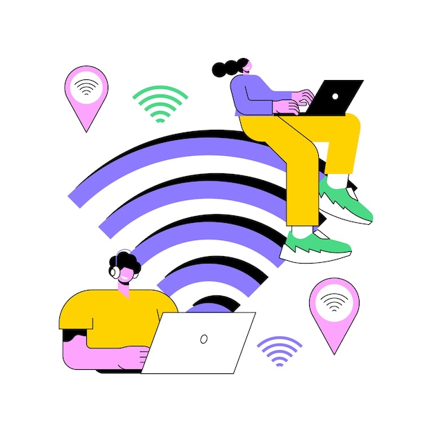 Ilustracja Wektorowa Abstrakcyjna Koncepcja Połączenia Wi-fi