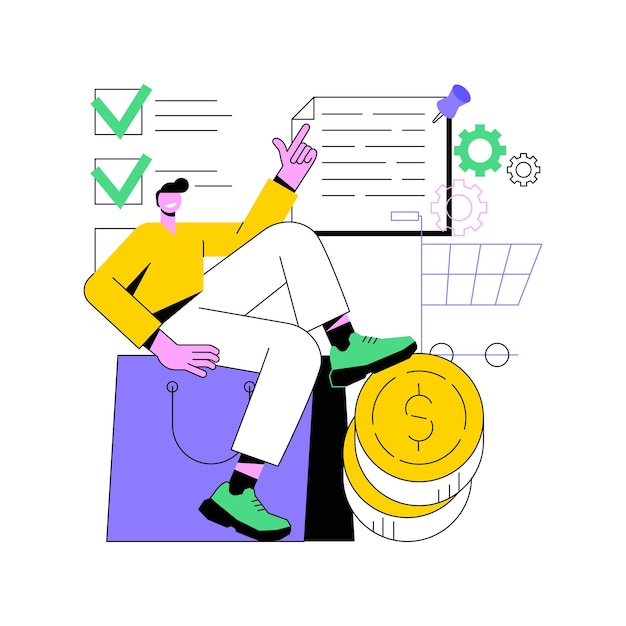 Ilustracja wektorowa abstrakcyjna koncepcja polityki konsumenckiej