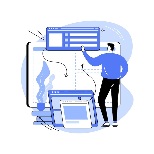 Ilustracja wektorowa abstrakcyjna koncepcja rozwoju front-end