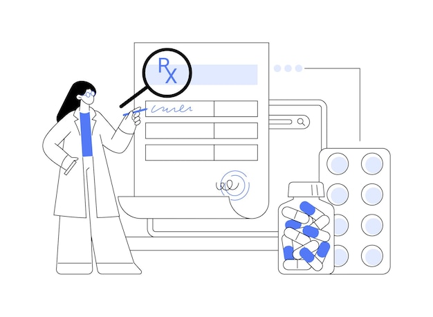 Ilustracja Wektorowa Abstrakcyjna Koncepcja Systemu Recepty Online