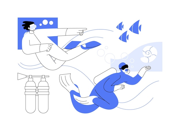 Ilustracja wektorowa abstrakcyjna koncepcja szkoły nurkowania