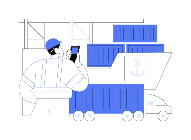 Plik wektorowy ilustracja wektorowa abstrakcyjna koncepcja transportu drogowego portu