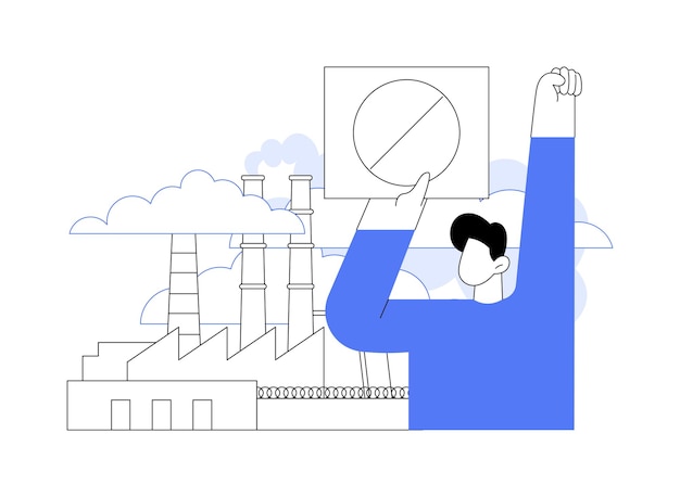 Ilustracja wektorowa abstrakcyjna koncepcja zanieczyszczenia przemysłowego