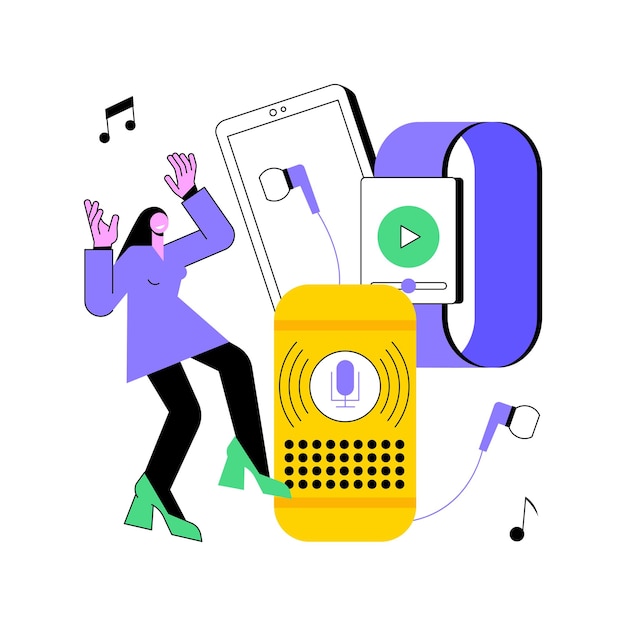 Ilustracja wektorowa abstrakcyjne pojęcie odtwarzania muzyki