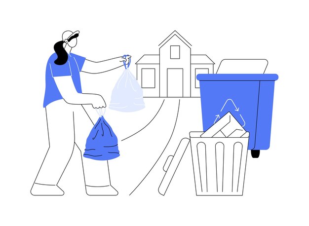 Plik wektorowy ilustracja wektorowa abstrakcyjne pojęcie usuwania śmieci