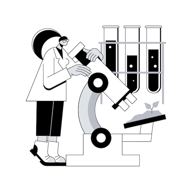 Ilustracja wektorowa abstrakcyjnej koncepcji analizy gleby