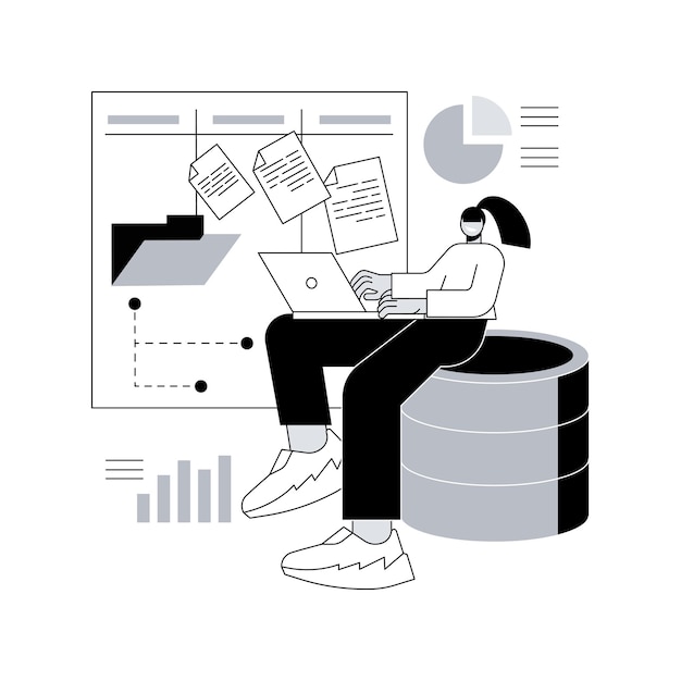 Ilustracja wektorowa abstrakcyjnej koncepcji rozwoju PHP i MySql