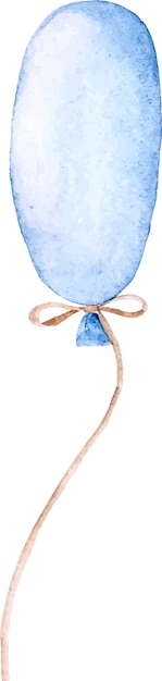 Ilustracja Wektorowa Akwarela Balon Niebieski Urodziny
