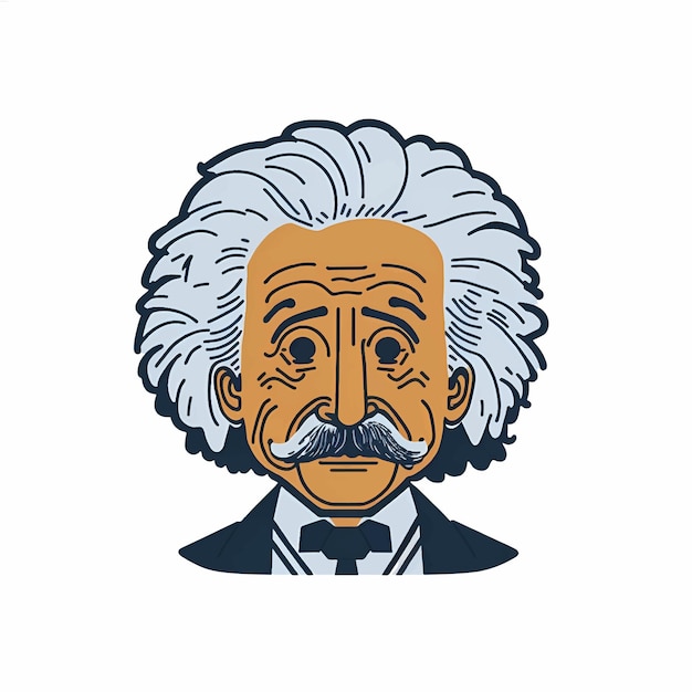 Plik wektorowy ilustracja wektorowa alberta einsteina na białym tle