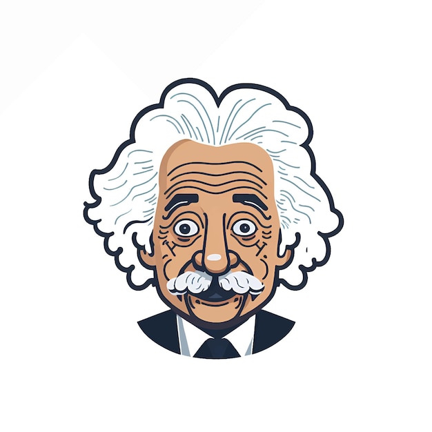 Plik wektorowy ilustracja wektorowa alberta einsteina na białym tle