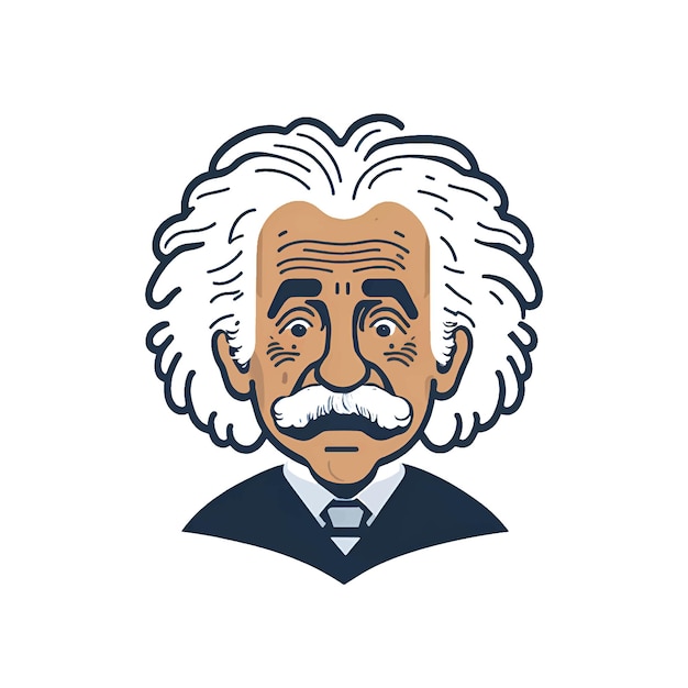 Plik wektorowy ilustracja wektorowa alberta einsteina na białym tle