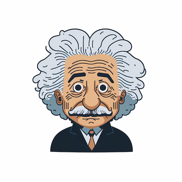 Ilustracja Wektorowa Alberta Einsteina Na Białym Tle