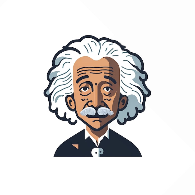 Ilustracja wektorowa Alberta Einsteina na białym tle