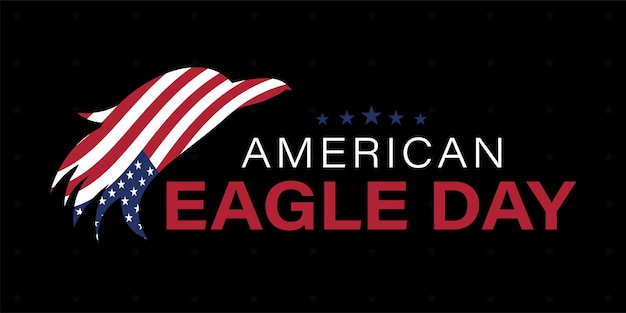 Ilustracja Wektorowa American Eagle Day. Minimalistyczny Projekt Ikony Orła