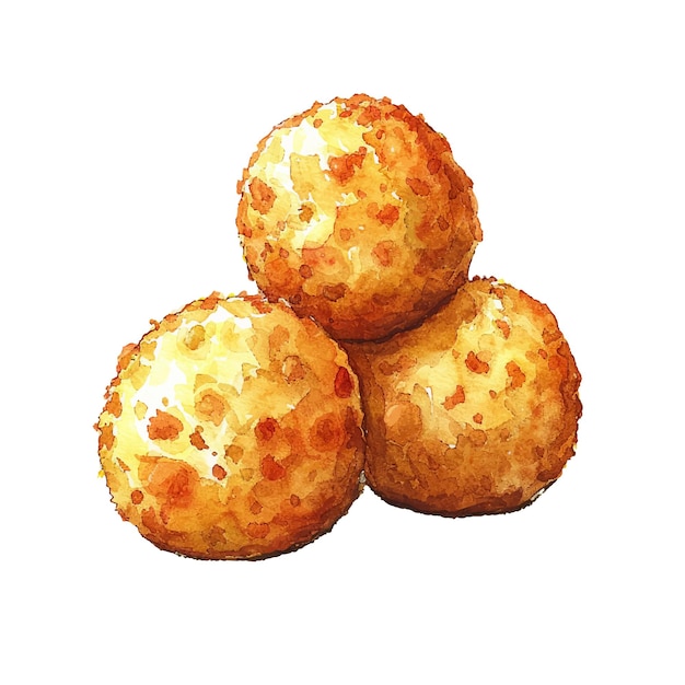 Ilustracja Wektorowa Arancini W Stylu Akwarelu