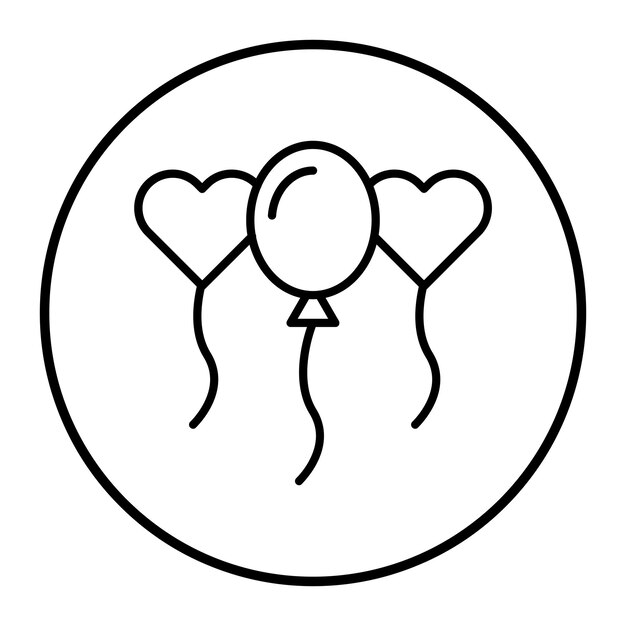 Ilustracja wektorowa balonu ślubnego